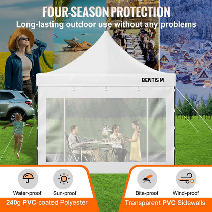 SucceBuy 10x10 Pop Up auvent tente extérieure dix avec parois latérales amovibles et sac à roulettes abri portable instantané pour camp de fête
