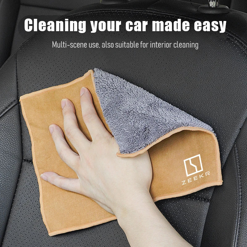 Serviette en microfibre, accessoires de nettoyage de voiture, peluche, facile à nettoyer, outil de lavage de voiture pour Zeekr 001 MIX 009 007 Zeekr X 7X