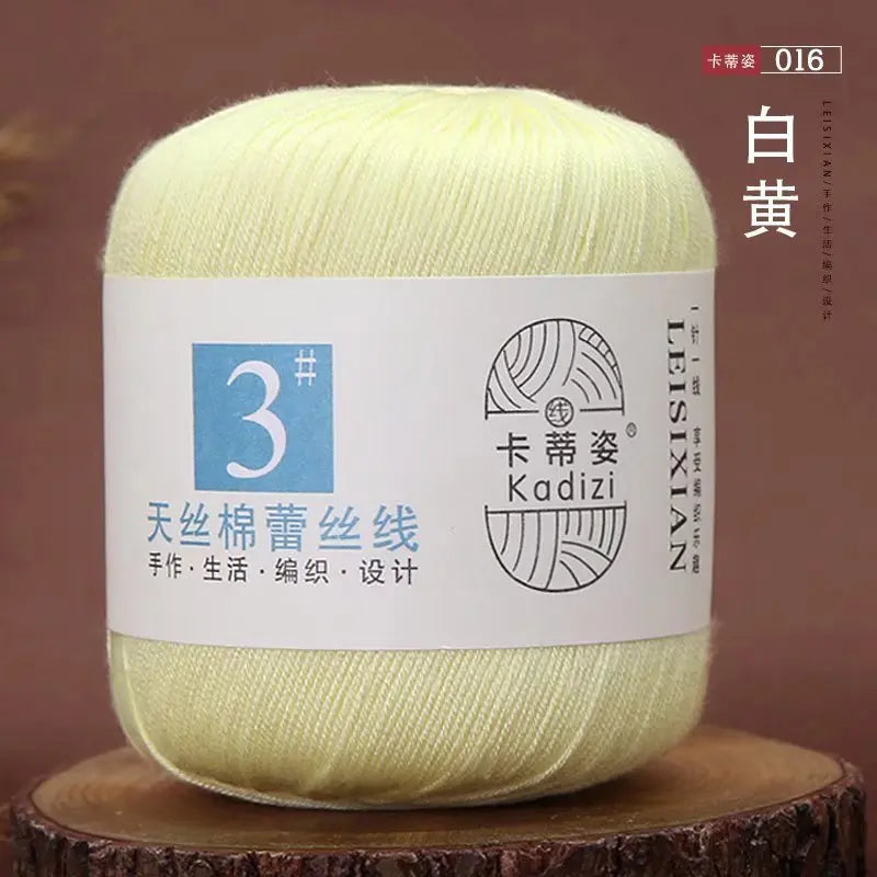 Fils de dentelle en coton mercerisé, fils de dentelle au crochet, broderie à la main, artisanat d'art, couvertures de bricolage, écharpe et pull, taille 3, # 100%