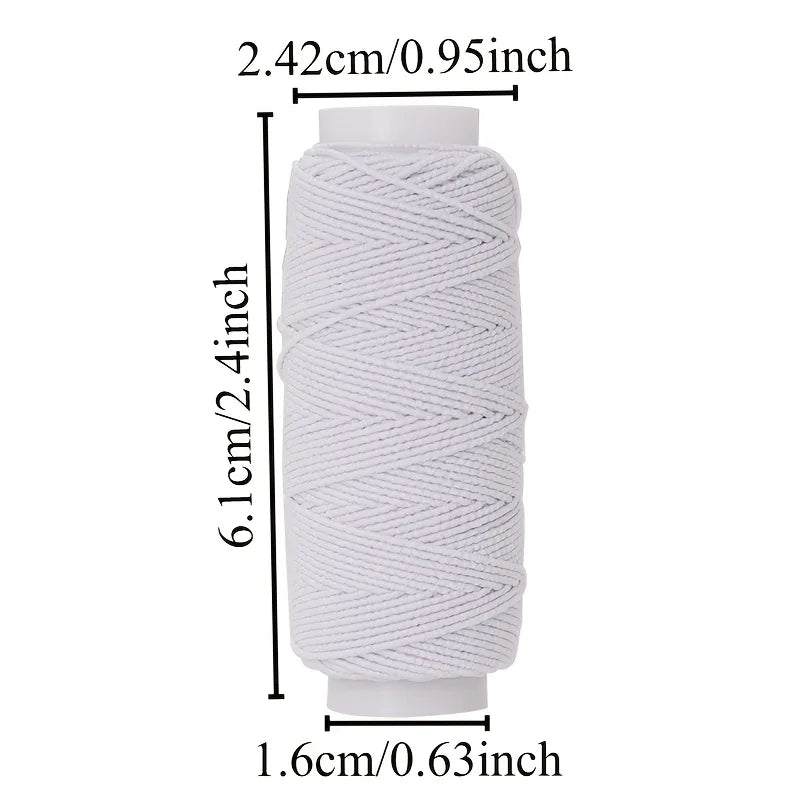 Fil élastique noir et blanc de 20m, corde élastique de 0.6mm, très fin, haute élasticité, ligne inférieure pour Machine à coudre, ligne de liaison pour vêtements de bricolage