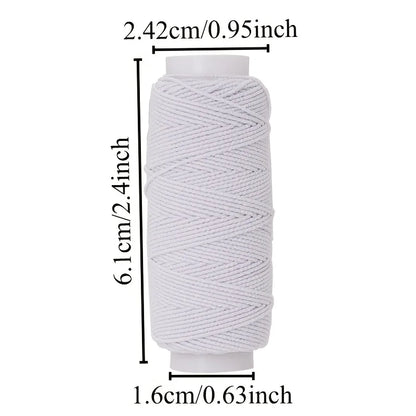 Fil élastique noir et blanc de 20m, corde élastique de 0.6mm, très fin, haute élasticité, ligne inférieure pour Machine à coudre, ligne de liaison pour vêtements de bricolage