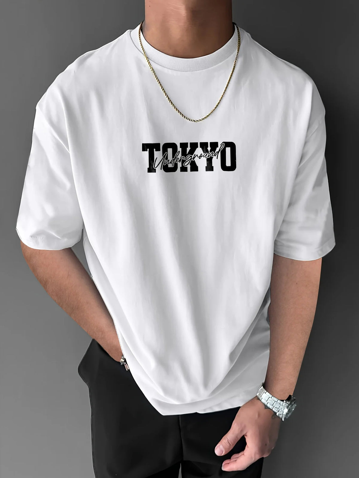 T-shirt graphique Tokyo Underground pour hommes, noir et blanc, Design de voiture Anime, T-shirt décontracté à manches courtes pour les activités de plein air, été
