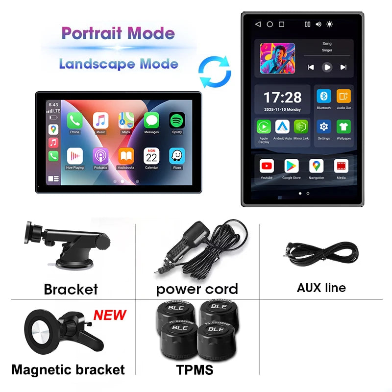 Autoradio Android 13 9 pouces, lecteur vidéo multimédia, 4 go + 64 go, sans fil, Carplay, Android Auto, Navigation GPS, écran Intelligent pour voiture