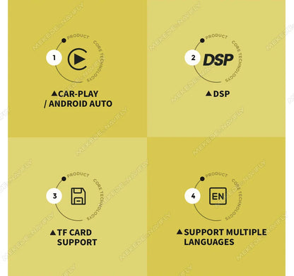 6.86 "/10.26'' contrôle Central universel écran tactile intelligent Support sans fil Carplay Android Auto BT WIFI SD AUX caméra de recul