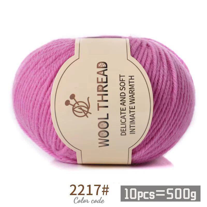 500g 290 Fil de laine d'alpaga peigné moyennement grossier, kit de matériel de tricot fait à la main chaud et à la mode pour l'automne et l'hiver, plusieurs couleurs de boules de fil pour fabriquer des pulls, des foulards