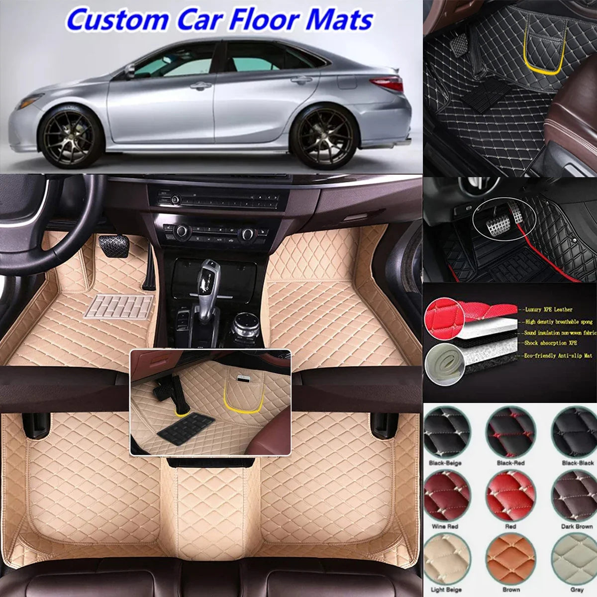 Pour Lynk & Co Z10 Z20 900 tapis de sol de voiture personnalisés tapis Auto en cuir PU imperméable pied Coche accessoire revêtement de sol