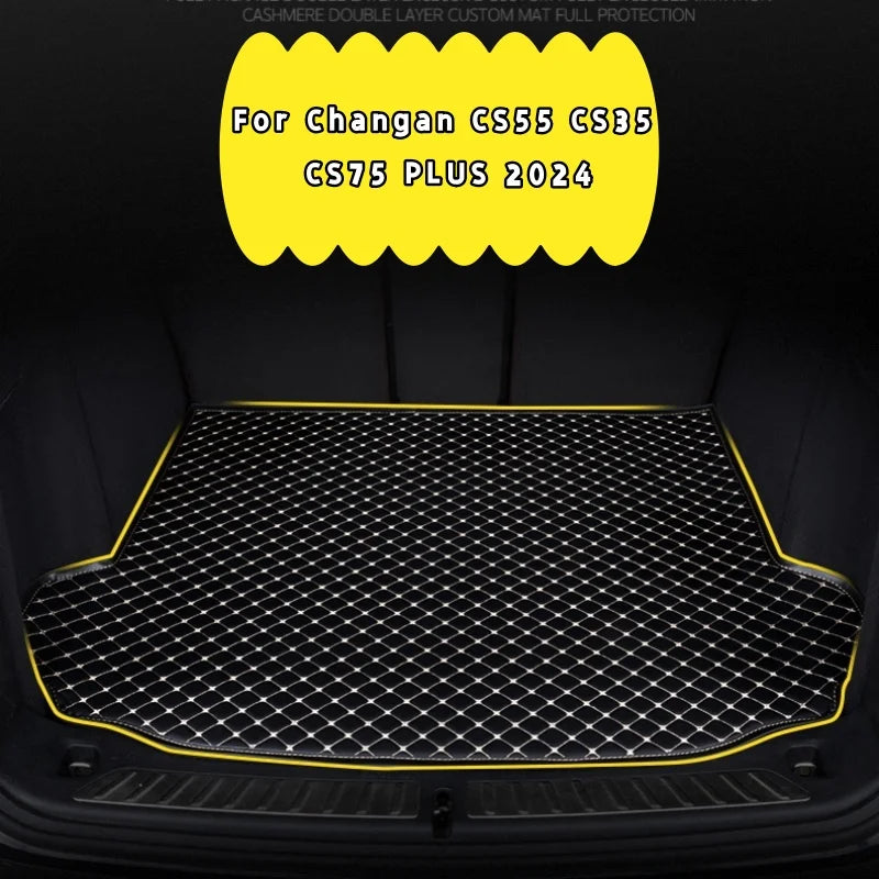Tapis de coffre de voiture personnalisé en cuir microfibre, pour Changan CS55 CS35 CS75 PLUS 2024, tapis de valise, accessoires d'intérieur de voiture