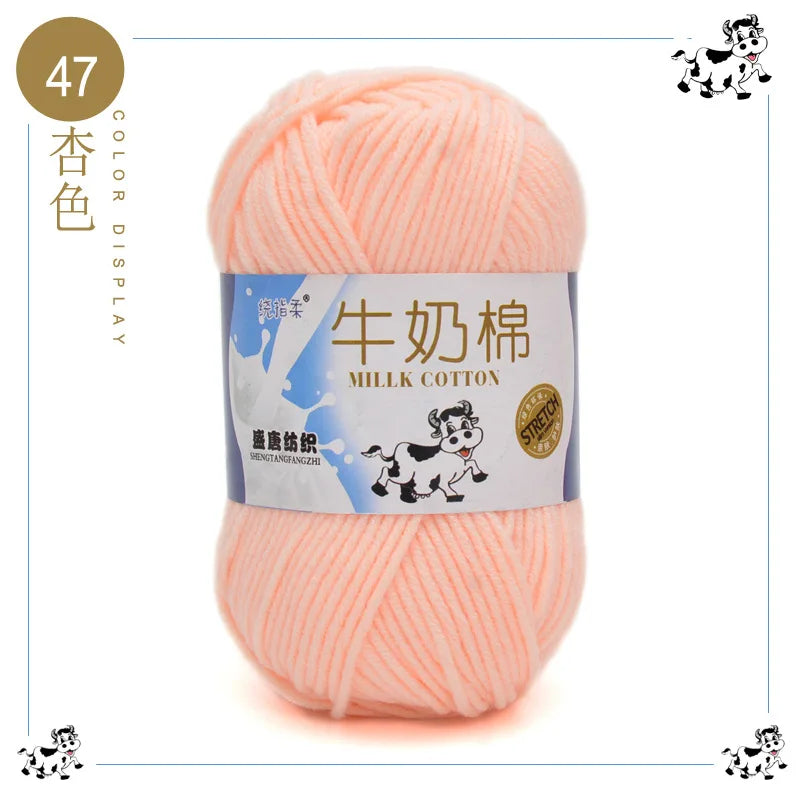 Fil à tricoter en coton au lait, 5 brins, 50g, pour bricolage de sacs de poupée, fil, écharpe, chaussettes
