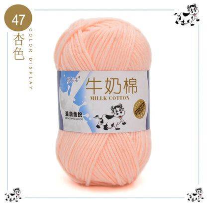 Fil à tricoter en coton au lait, 5 brins, 50g, pour bricolage de sacs de poupée, fil, écharpe, chaussettes