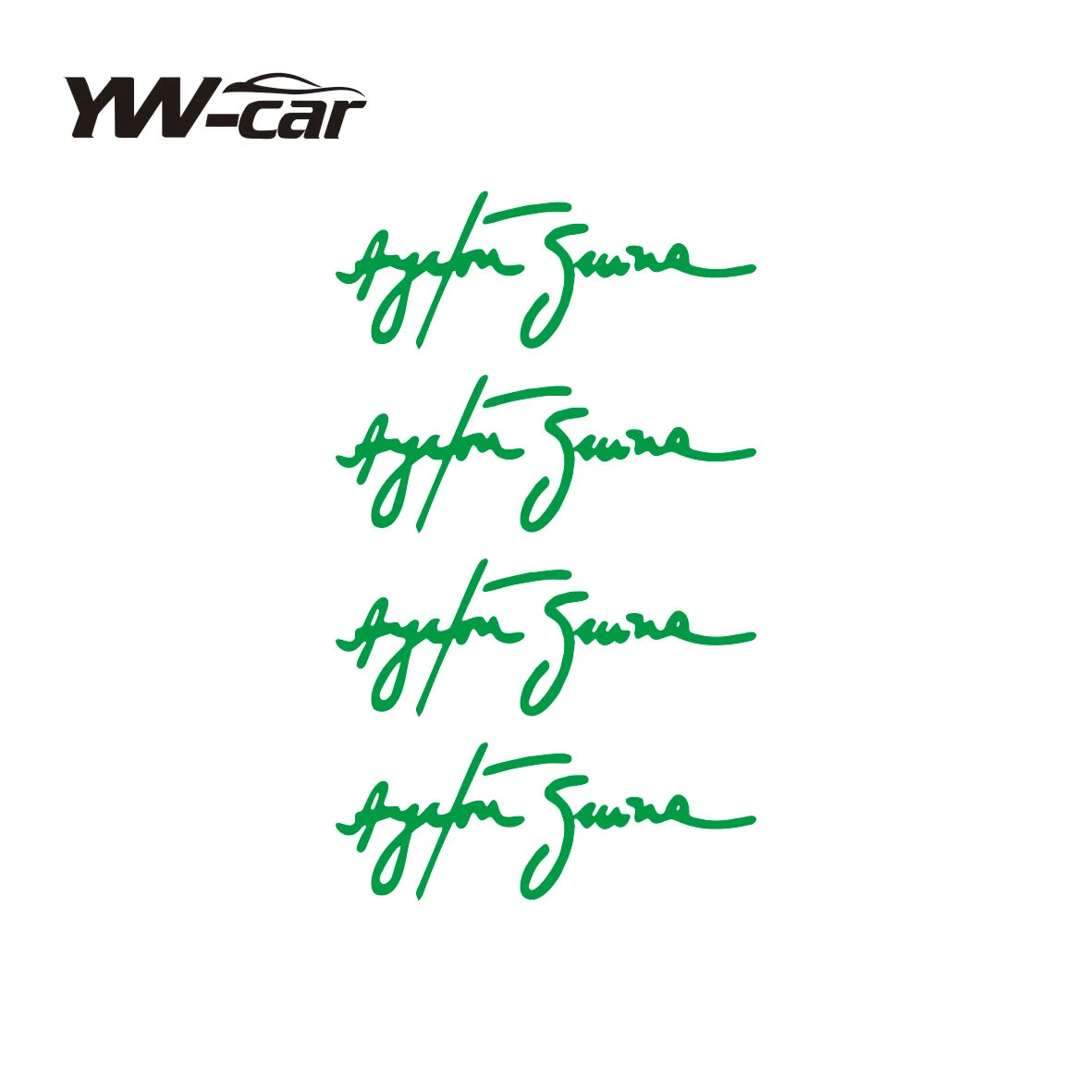 Autocollants de personnalité Ayrton Senna Signature pour voiture, accessoires de couverture de moto, rayures imperméables en PVC 11cm x 4cm, 4 pièces/lot