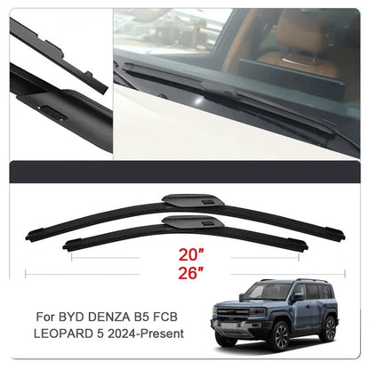 Essuie-glace de pare-brise de voiture, 2 pièces, en caoutchouc de nettoyage pour BYD DENZA D9 N7 Z9 Z9GT FCB LEOPARD 5 8 B5 B8 YANGWANG U7 U8 U9 2023 – 26