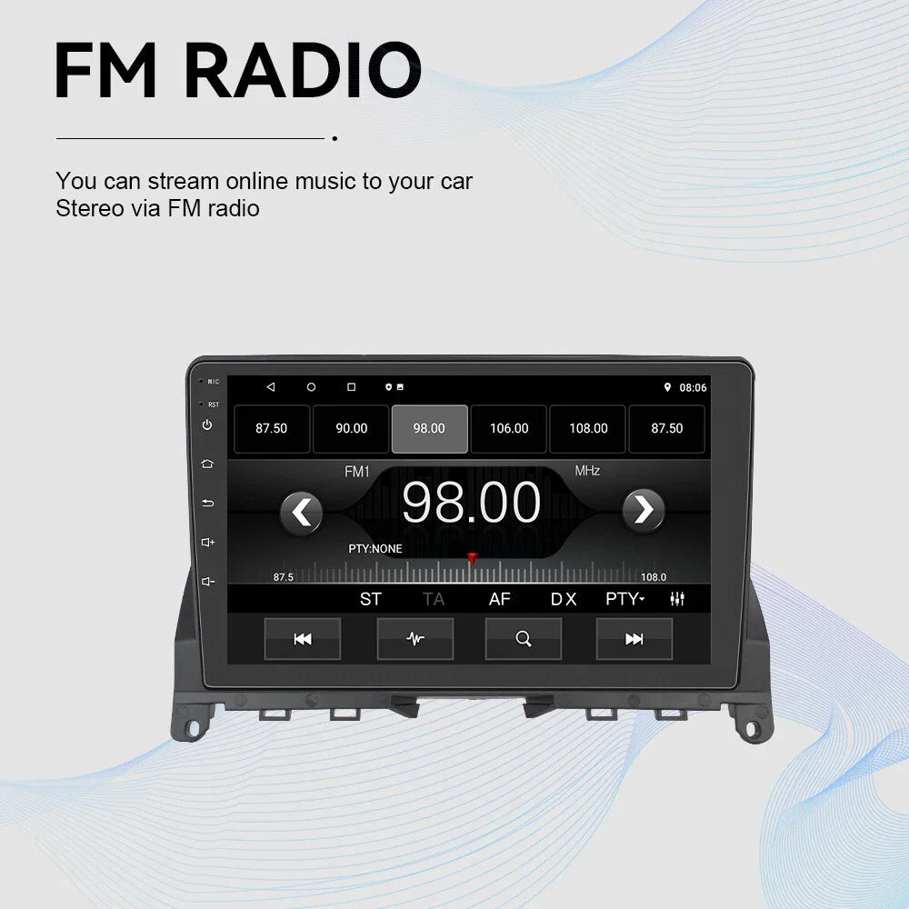 Pour Mercedes Benz classe C 3 W204 S204 2006 - 2011 Android 15 Carplay Auto autoradio multimédia lecteur vidéo Navigation GPS DSP