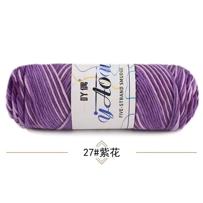 Fil à tricoter à la main en coton au lait coloré, 100g, section teinte au Crochet, ligne de fil, couverture, châle, chapeau, chaussettes, 200 mètres, 1 pièce