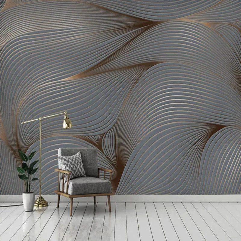 Papier peint 3D personnalisé, Art moderne, lignes abstraites rétro, peinture murale Photo, salon, TV, canapé, revêtement Mural de fond