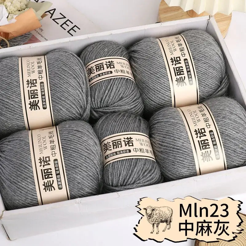 Fil de laine mi-épais pour chaussettes, tricot à la main, pull, pantalon, foulards, vêtements en cachemire mérinos, fil de Crochet doux pour bébé, 500 g/ensemble