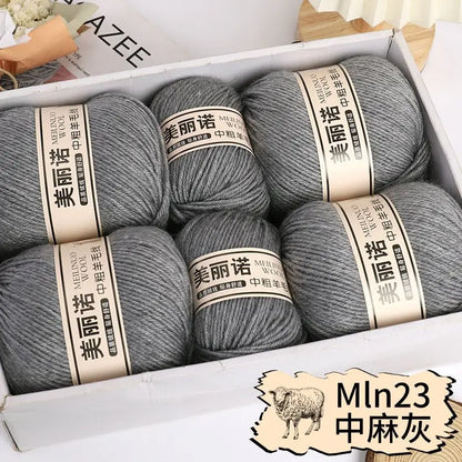 Fil de laine mi-épais pour chaussettes, tricot à la main, pull, pantalon, foulards, vêtements en cachemire mérinos, fil de Crochet doux pour bébé, 500 g/ensemble