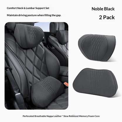 Coussin de nuque et de soutien lombaire pour voiture, universel toutes saisons, coussin lombaire respirant avec contour ergonomique pour la taille