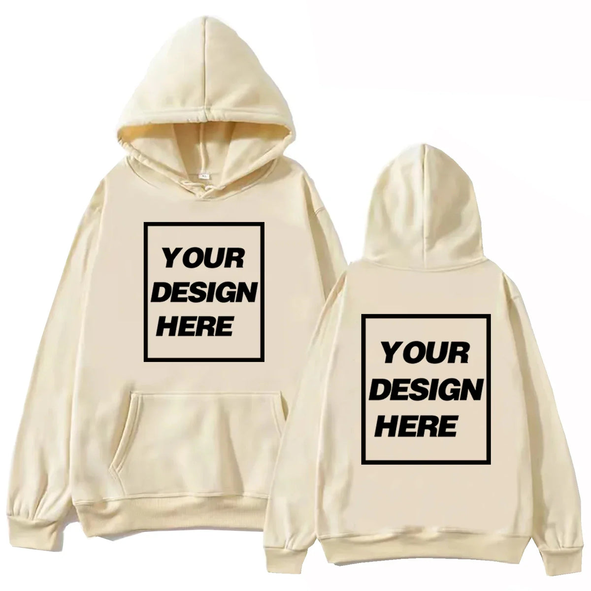 Sweat à capuche Harajuku personnalisé unisexe streetwear avec texte ou design