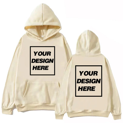 Sweat à capuche Harajuku personnalisé unisexe streetwear avec texte ou design