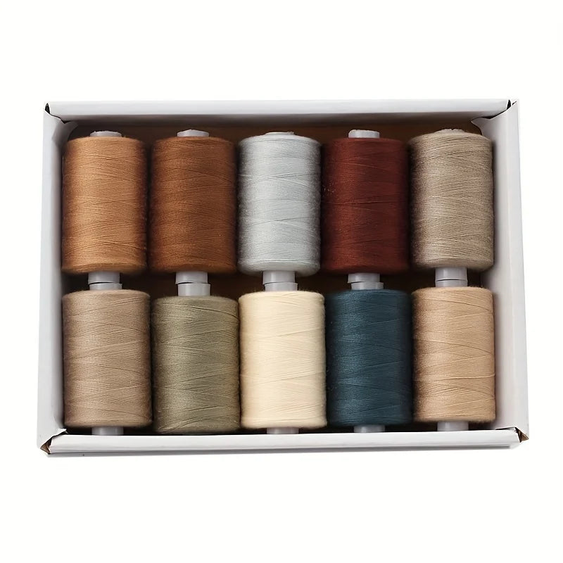 Fil à coudre - 10 fils en polyester pour machine à coudre, quilting et à coudre à la main - Ensemble de 1000 yds par bobine