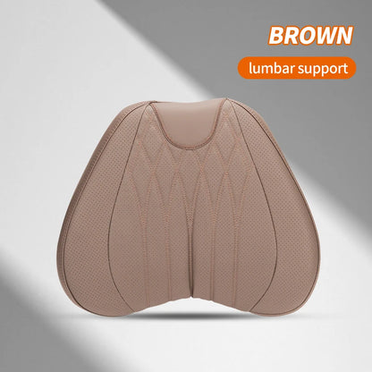 High Quality Universal Car Headrest Cushion Car Seat Neck Pillow Perforated Leather Breathable Lumbar Support Car Pillow
