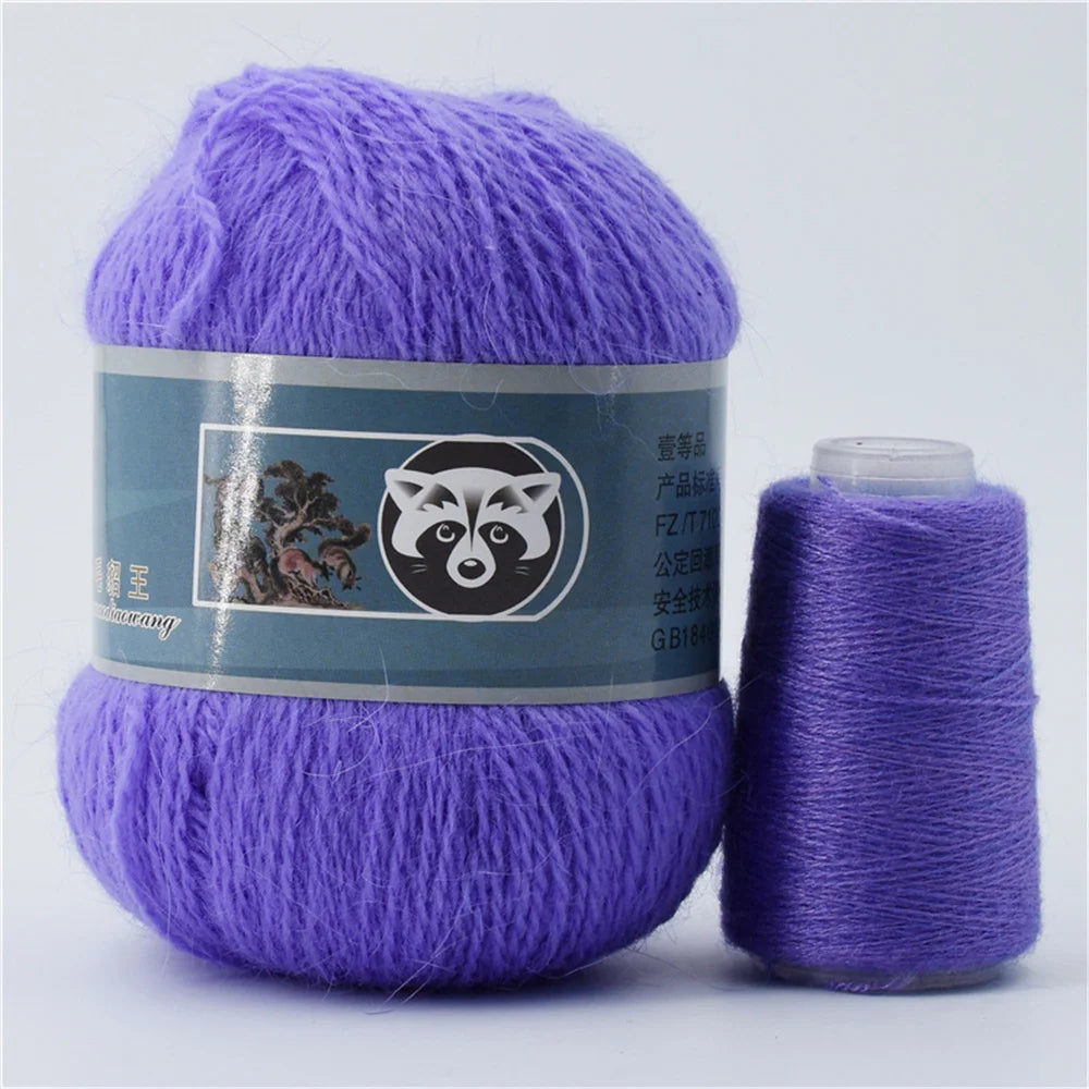 Fil de fourrure de vison pour fils pour tricoter et Crochet, fil de t-shirt en dentelle à 2 plis pour tricoter à la main, couture, 1 écheveau 340 M 50 + 20g