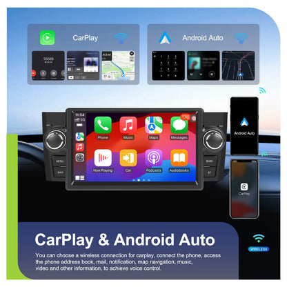 Podofo 7 "autoradio sans fil CarPlay Android Radio pour FIAT Punto 2005-20009/Linea 2007-2011 multimédia GPS FM WIFI BT Autoradio