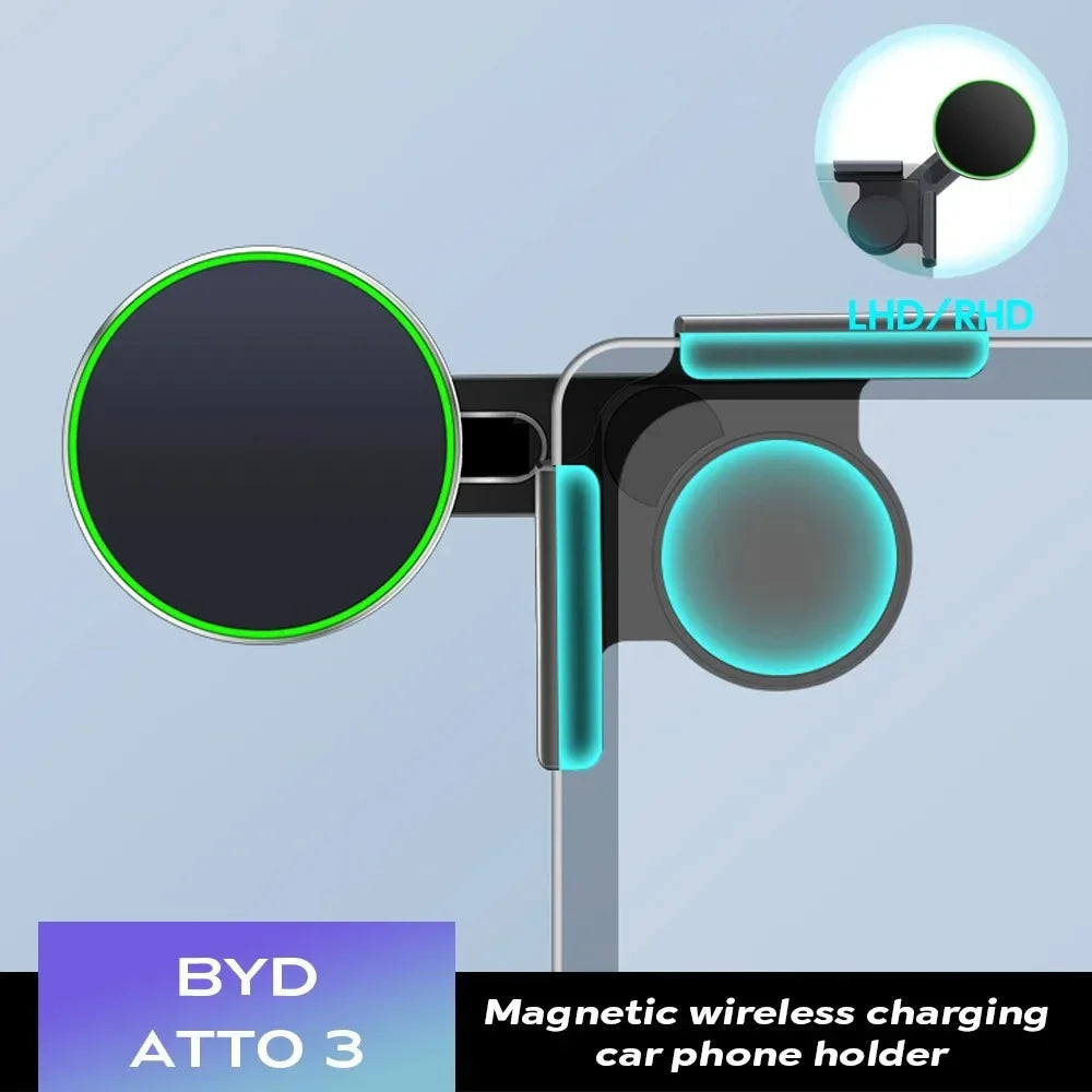 Support de téléphone magnétique réglable pour voiture, pour BYD Atto 3 HAN TANG, cadre de Support latéral, Clip pour écran de véhicule
