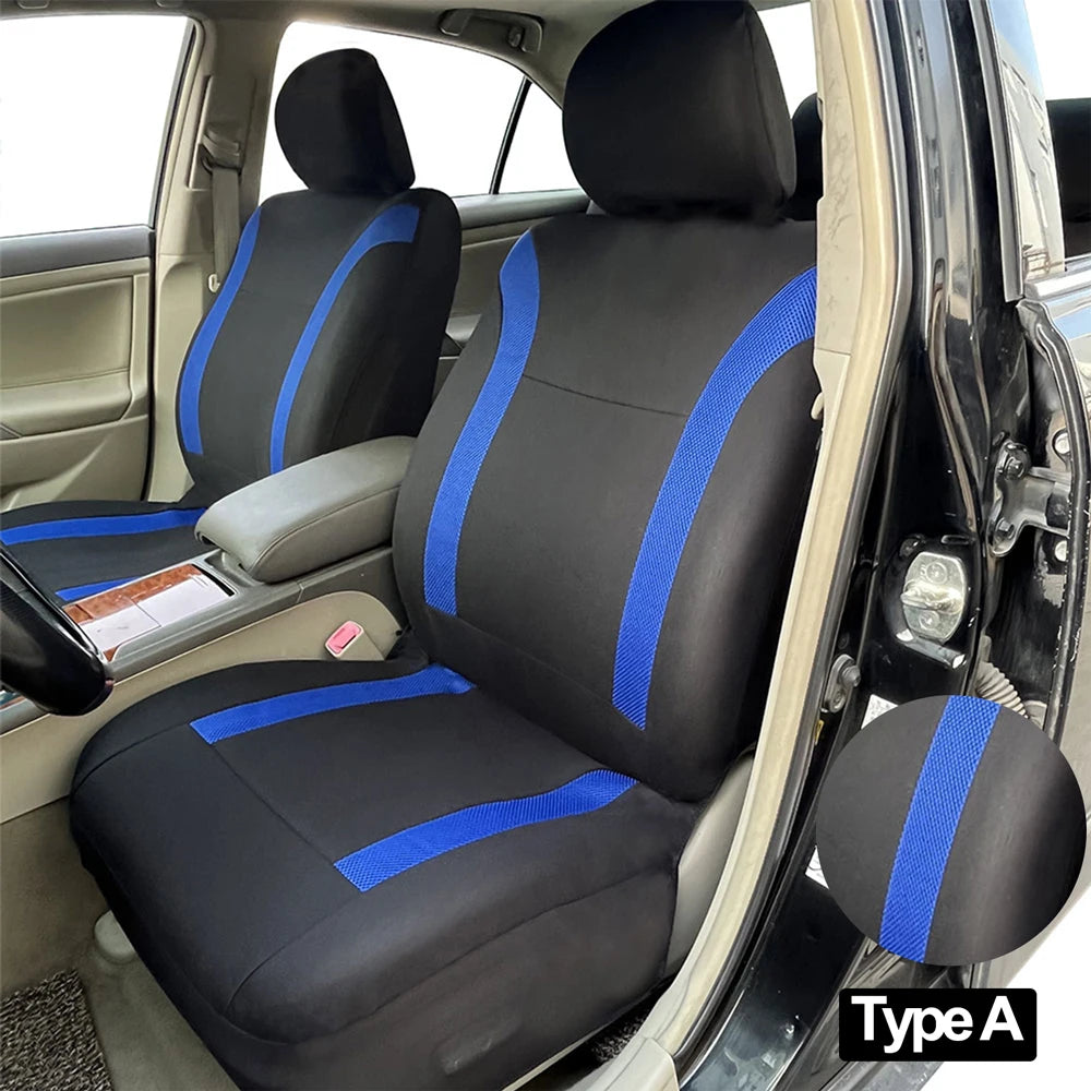 AUTO PLUS-Ensemble de Housses de Siège de Voiture Universelles en Polyester, Protection en Tissu Uni Bicolore, Accessoires Automobiles