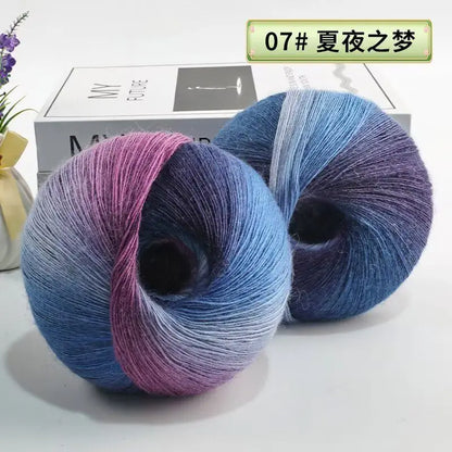 Fil de laine arc-en-ciel 200 g/ensemble, pour tricoter, châles, écharpes, pulls, vestes, chapeaux, bricolage, fil de teinture à Segment doux et confortable