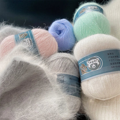 Fil de fourrure de vison pour fils pour tricoter et Crochet, fil de t-shirt en dentelle à 2 plis pour tricoter à la main, couture, 1 écheveau 340 M 50 + 20g