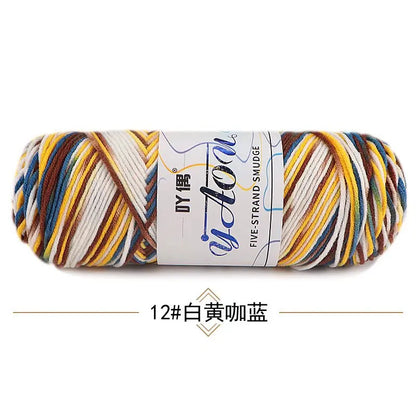 Fil à tricoter à la main en coton au lait coloré, 100g, section teinte au Crochet, ligne de fil, couverture, châle, chapeau, chaussettes, 200 mètres, 1 pièce