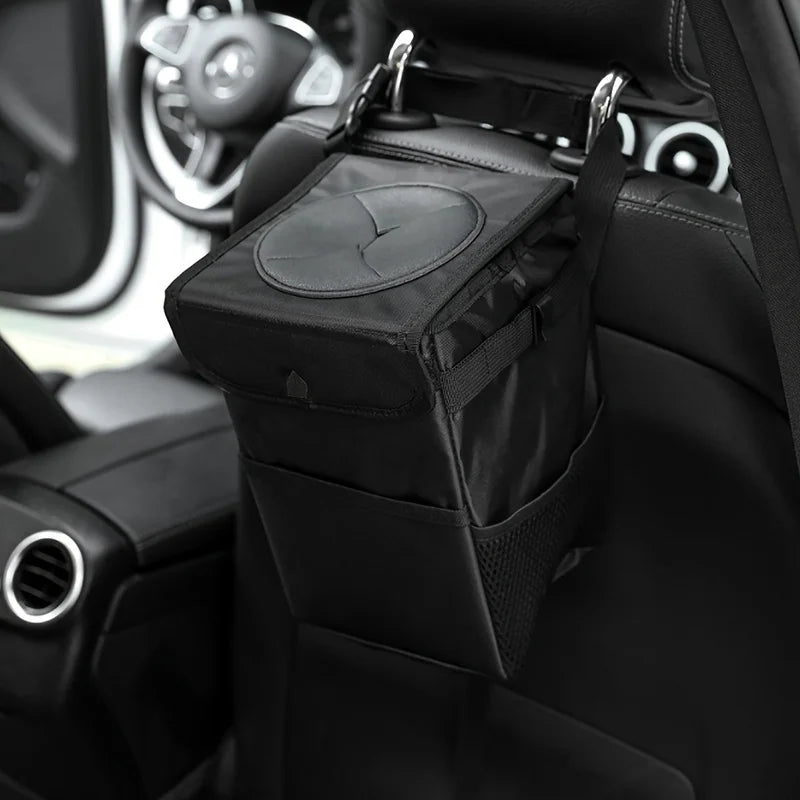 Poubelle de voiture avec couvercle, boîte de rangement pliante, poubelle de voiture étanche, rangement de siège de voiture