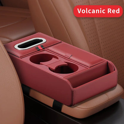 Boîte de rangement d'accoudoir de voiture, coussin de rehaussement, boîte à mouchoirs, support de verre d'eau, boîte de rangement multifonctionnelle pour voiture, coussin d'accoudoir de Console
