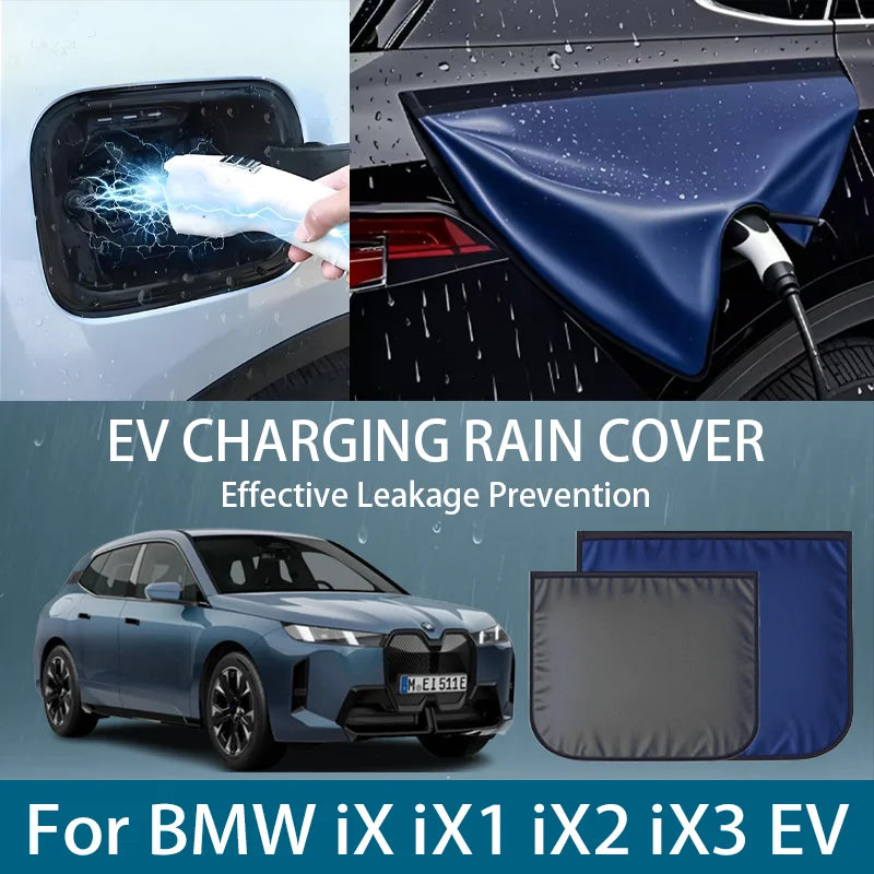 Couvercle de Port de chargeur de véhicule électrique, Protection extérieure étanche à la pluie, housses anti-poussière pour BMW iX iX1 iX2 iX3 EV, accessoires de voiture