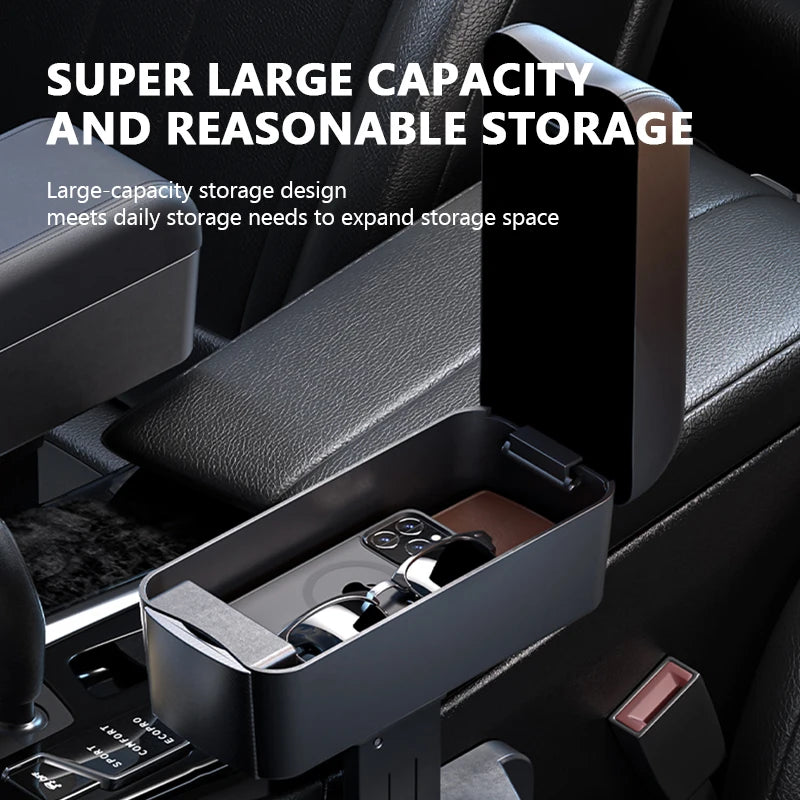 SEAMETAL-Boîte de rangement pour bras de voiture réglable, support de coude, boîte de console centrale avec porte-gobelet GNE, évaluation de charge recommandée