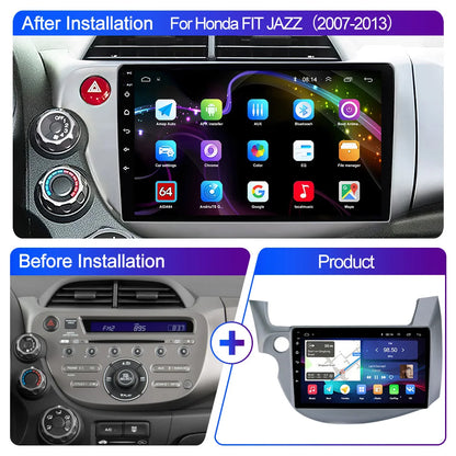 LEHX-Autoradio L6 Pro Android 14, 4G, Carplay, DVD, Stéréo, 2 DIN, Unité Centrale, Limitation GPS, pour Voiture HONDA FIT JAZZ (2007-2013)