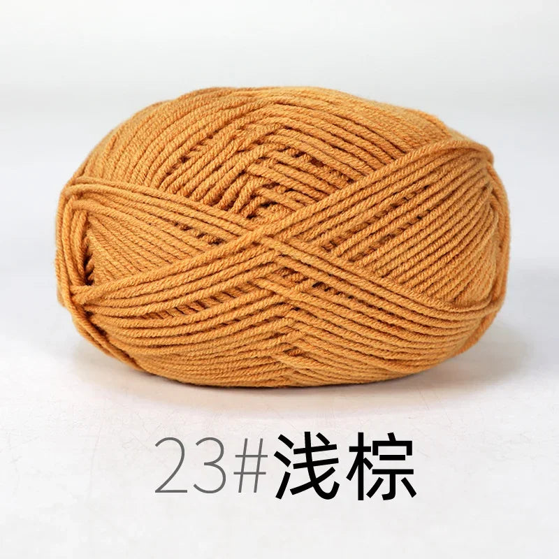 Fil de Lanas teint en coton au lait, 86 couleurs, 4 plis, pour bébé, chapeau, écharpe, pull, poupées, artisanat fait à la main