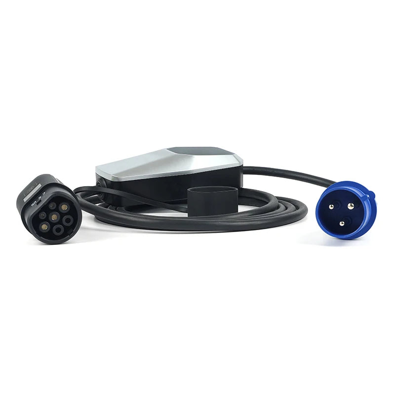 Chargeur de voiture électrique 7,2 kW 32A 1 phase Type 2 Câble Véhicule électrique Prise bleue 4 mètres 10 mètres Étanche Charge rapide