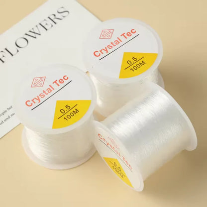 Fil élastique 100 m/rouleau, 2 pièces, fil de Bracelet à la mode pour Bracelet à main, fil de perles à rebond élevé pour la couture