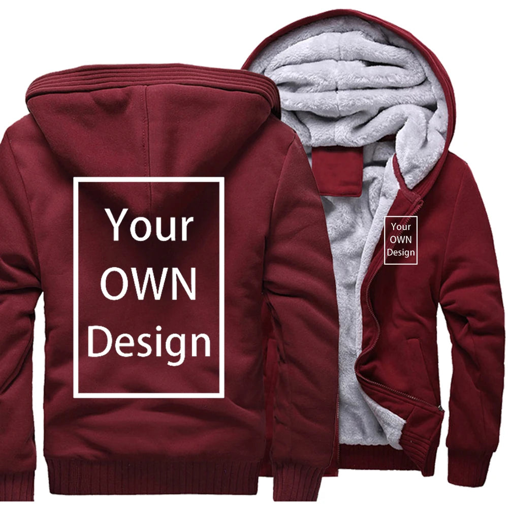 Votre propre Design marque Logo/image personnalisé hommes femmes bricolage hiver épais sweat à capuche décontracté vêtements à capuche 24 couleurs manteau ample