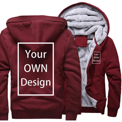 Votre propre Design marque Logo/image personnalisé hommes femmes bricolage hiver épais sweat à capuche décontracté vêtements à capuche 24 couleurs manteau ample