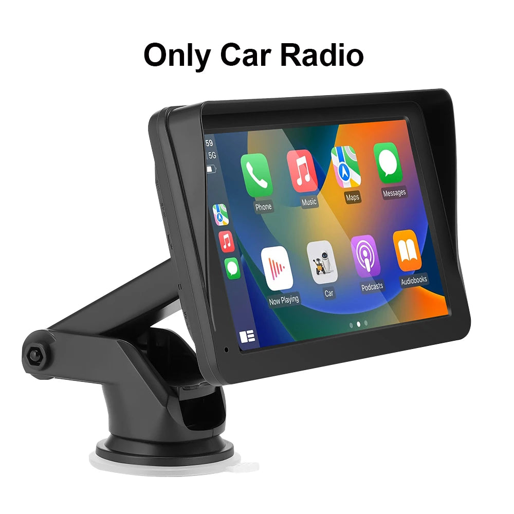 Autoradio sans fil portable avec caméra de recul FM, lecteur vidéo, Android Auto, écran tactile universel, limitation, 7