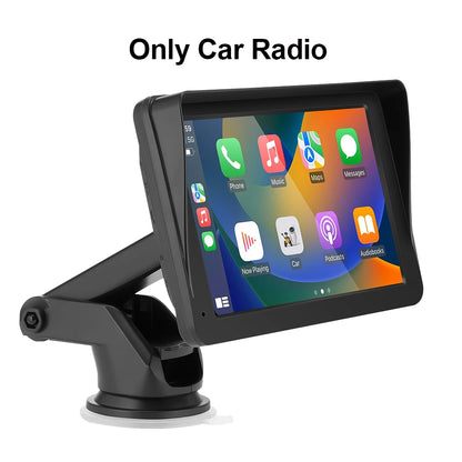 Autoradio sans fil portable avec caméra de recul FM, lecteur vidéo, Android Auto, écran tactile universel, limitation, 7"