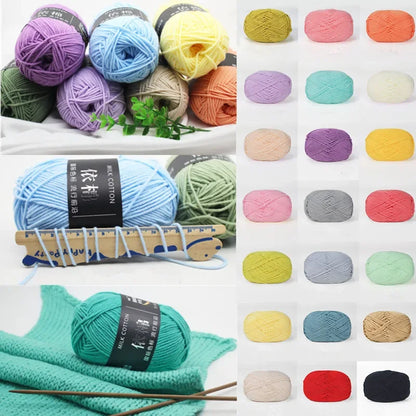 Fil de Lanas teint en coton au lait, 86 couleurs, 4 plis, pour bébé, chapeau, écharpe, pull, poupées, artisanat fait à la main