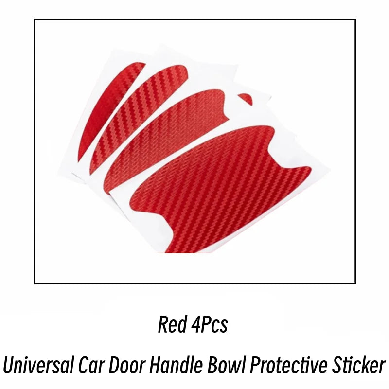 Autocollant universel de protection contre les rayures pour poignée de porte de voiture, accessoires de protection en Fiber de carbone pour poignée de porte Automobiles, 4 pièces/ensemble