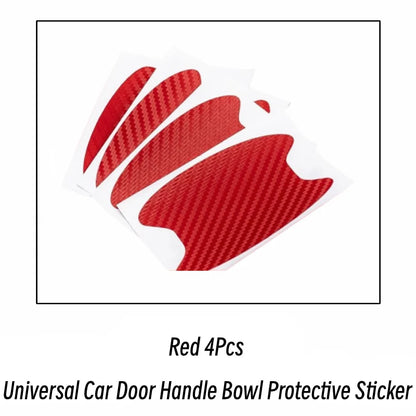 Autocollant universel de protection contre les rayures pour poignée de porte de voiture, accessoires de protection en Fiber de carbone pour poignée de porte Automobiles, 4 pièces/ensemble