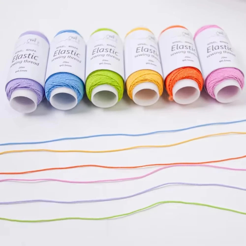 6 pièces/paquet accessoires pour vêtements cordon de perles élastique fort 0.5mm bricolage Machine à coudre fil ligne de bijoux vêtements corde élastique