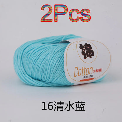 Fil à tricoter doux 100% coton, 2 pièces, fil au Crochet pour tricot, pull, couverture, gants, chapeau, écharpe, crochet, sac amigurumi, pantoufle
