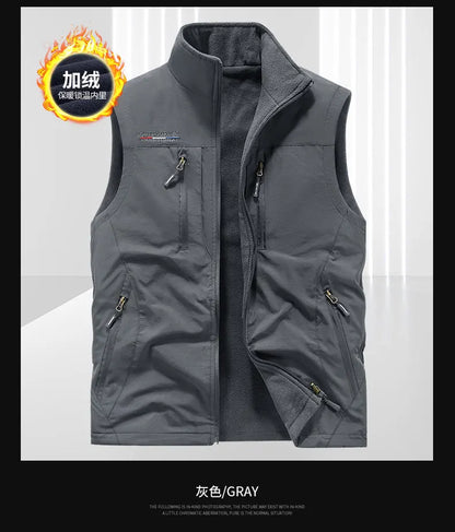 سترة رجالية من الصوف للارتداء الخارجي، مقاس 4XL، عملية ومتعددة الجيوب، بأسلوب "تيك وير" (Techwear)، مناسبة للتنزه في الهواء الطلق، وصيد الأسماك، والتصوير الفوتوغرافي، ورحلات السفاري، سترة "كارغو" (Cargo) لفصل الخريف